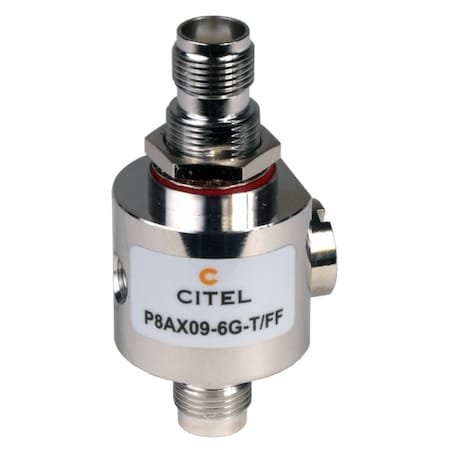 Citel Outdoor RF Protector, Dc-6.9 Ghz, Dc Pass, 25W, Imax 20Ka, F-F Tnc Connector P8AX09-6G-T/FF